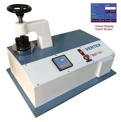 digital burst strength tester|bursting strength calibration foil.